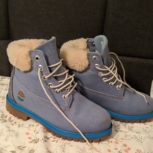 Denim timberland boots